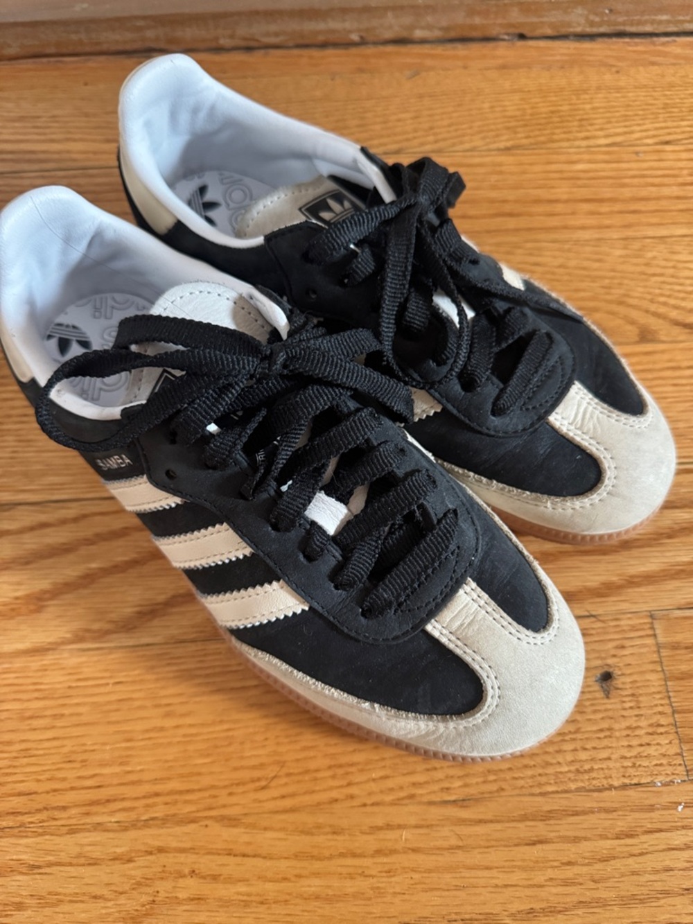 adidas Black and Off-White Low-Top Sneakers